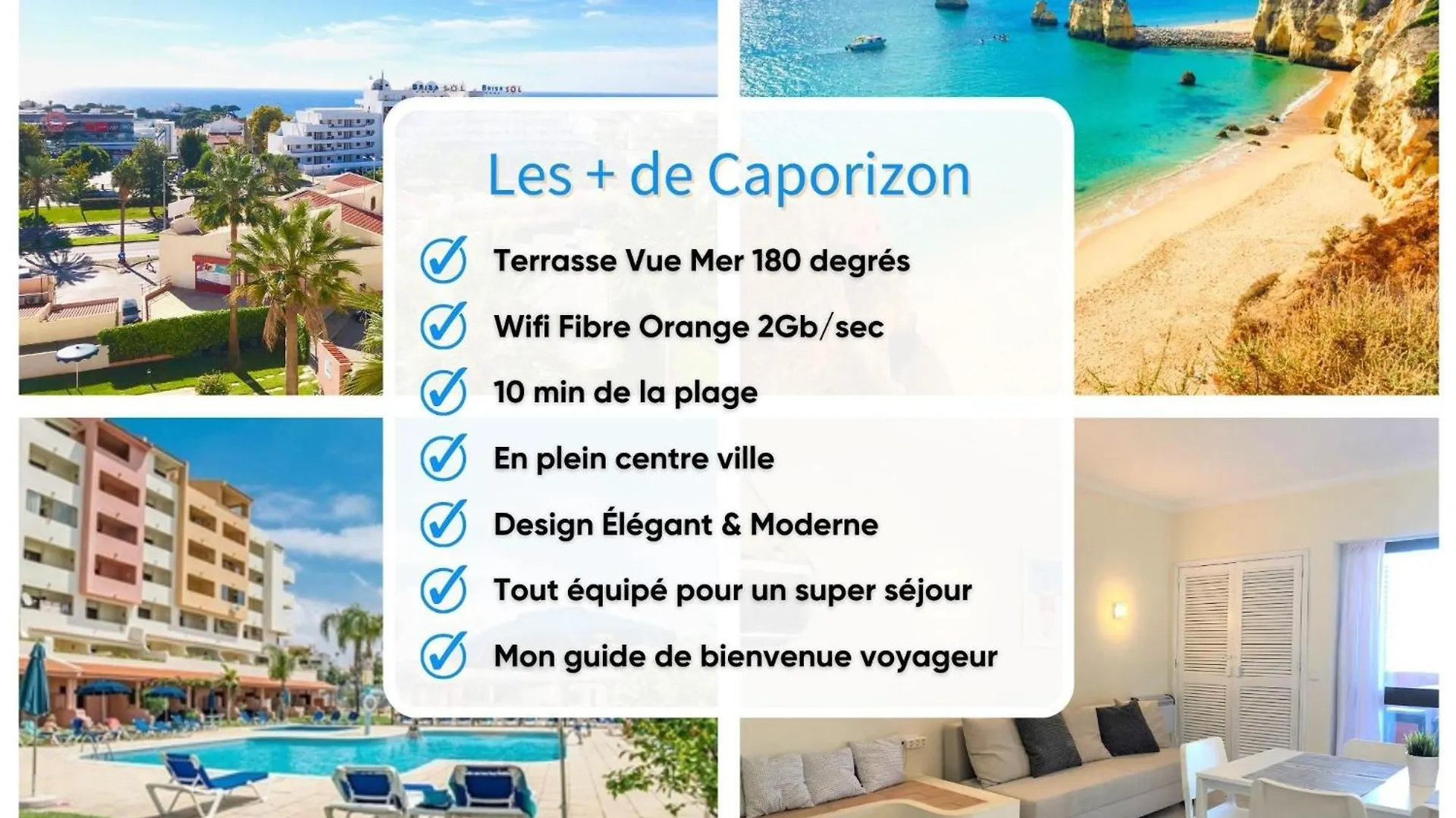 Caporizon-Albufeira-Vue Panoramique Mer-Hyper Centre-4 Personnes 0*, Albufeira